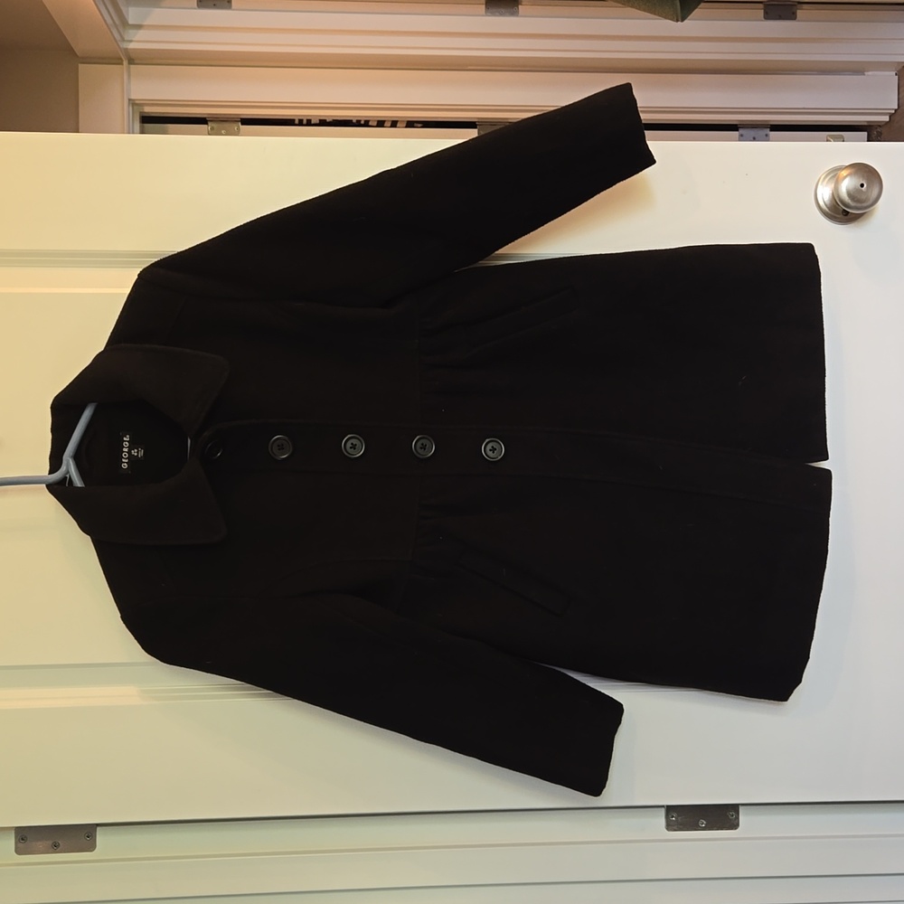 George Girls Black Dress Coat 10-12
